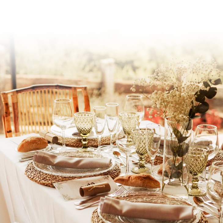 Prepared banquet table