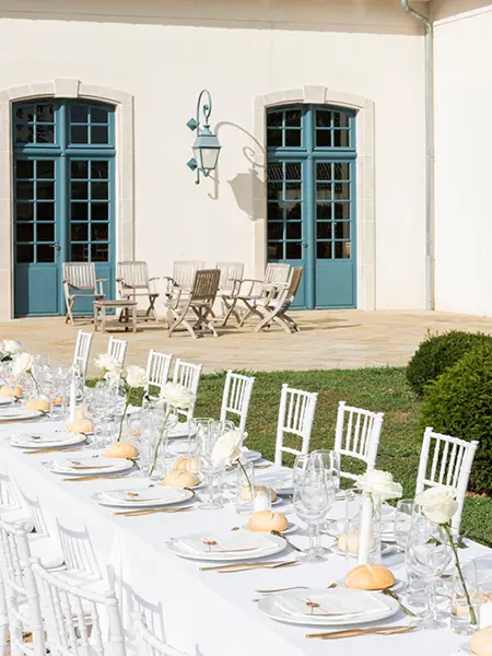 Prepared banquet table